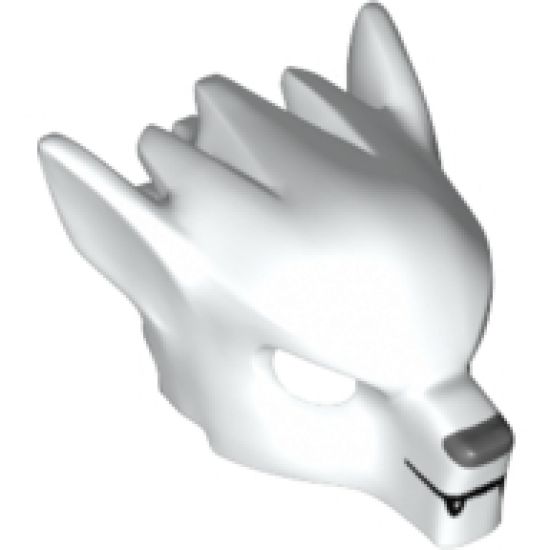 Minifigure, Headgear Mask Wolf with Fangs and Gray Nose Pattern