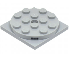 Turntable 4 x 4 x 2/3 Top with Light Bluish Gray Square Base, Free-Spinning (60474 / 61485)