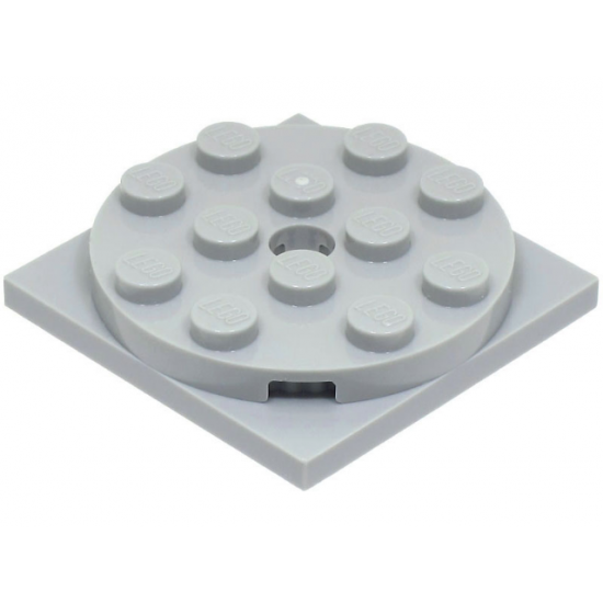 Turntable 4 x 4 x 2/3 Top with Light Bluish Gray Square Base, Free-Spinning (60474 / 61485)