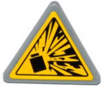 Road Sign 2 x 2 Triangle with Clip with Yellow Explosion Type 2 Pattern (Sticker) - Sets 60074 / 60076