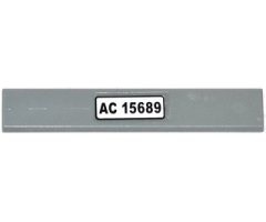 Tile 1 x 6 with 'AC 15689' Pattern (Sticker) - Set 76032