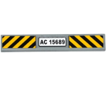 Tile 1 x 6 with 'AC 15689' and Black and Yellow Danger Stripes Pattern (Sticker) - Set 76032