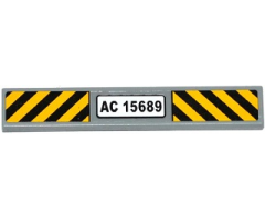 Tile 1 x 6 with 'AC 15689' and Black and Yellow Danger Stripes Pattern (Sticker) - Set 76032