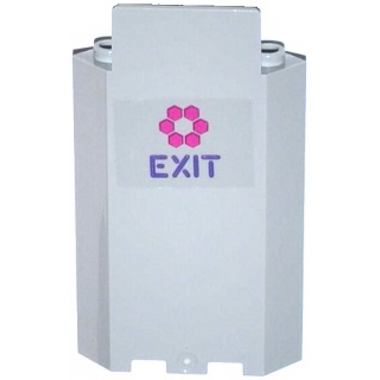 Panel 3 x 3 x 6 Corner Wall without Bottom Indentations with Magenta Hexagons and 'EXIT' Pattern (Sticker) - Set 79119