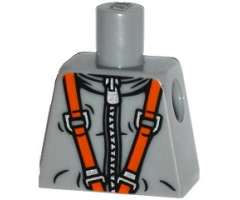 Torso Spacesuit with Silver Zipper and Orange Harness Pattern