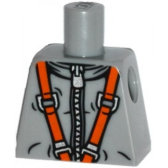 Torso Spacesuit with Silver Zipper and Orange Harness Pattern