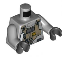 Torso SW Rebel B-wing Pilot with Dark Tan Front Panel with Breathing Apparatus Pattern / Light Bluish Gray Arms / Black Hands