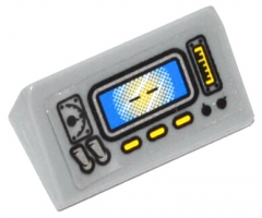 Slope 30 1 x 2 x 2/3 with Screen, Gauges, 2 Silver Switches and 3 Yellow Lights Pattern (Sticker) - Set 60046