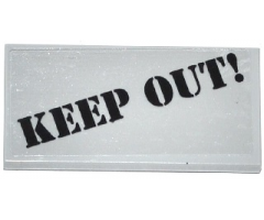 Tile 2 x 4 with Black 'KEEP OUT!' Pattern (Sticker) - Set 60046