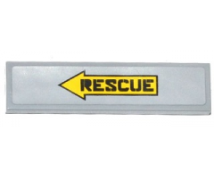 Tile 1 x 4 with Yellow Arrow with 'RESCUE' Pointing Left Pattern (Sticker) - Set 70815