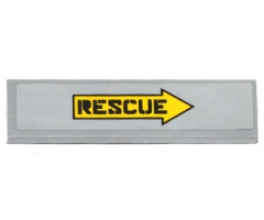 Tile 1 x 4 with Yellow Arrow with 'RESCUE' Pointing Right Pattern (Sticker) - Set 70815