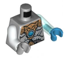 Torso Copper Armor, Dark Azure Round Jewel (Chi) Pattern / Tr-Lt Blue Arm Left / White Arm Right / Dk Azure Hand Left / Lt Bluish Gray Hand Right