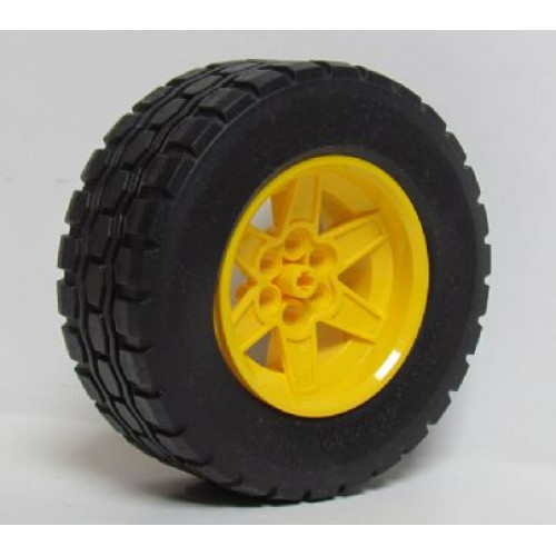 Wheel & Tire Assembly 56mm D. x 34mm Technic Racing Medium, 6 Pin Holes with Black Tire 94.3 x 38 R (15038 / 92912)