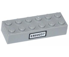 Brick 2 x 6 with 'ER60057' Pattern (Sticker) - Set 60057