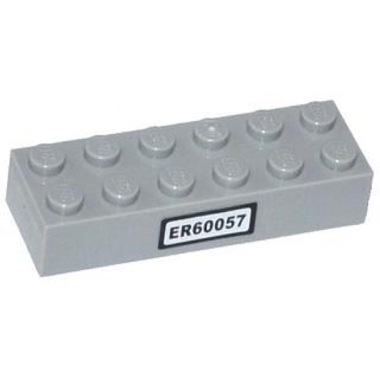 Brick 2 x 6 with 'ER60057' Pattern (Sticker) - Set 60057