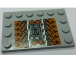 Tile, Modified 4 x 6 with Studs on Edges with SW Sith Infiltrator Mechanical Pattern (Sticker) - Set 7961