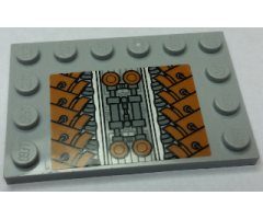 Tile, Modified 4 x 6 with Studs on Edges with SW Sith Infiltrator Mechanical Pattern (Sticker) - Set 7961