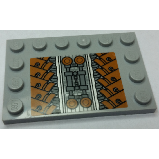 Tile, Modified 4 x 6 with Studs on Edges with SW Sith Infiltrator Mechanical Pattern (Sticker) - Set 7961
