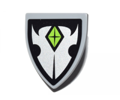 Minifigure, Shield Triangular with Silver Insignia and Lime Diamond Pattern (Sticker) - Set 41180