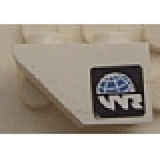 Slope, Inverted 45 2 x 1 with World Racers Logo on Black Background Pattern Model Right (Sticker) - Sets 8897 / 8898