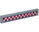 Tile 1 x 6 with Red and White Checkered Pattern (Sticker) - Set 70910