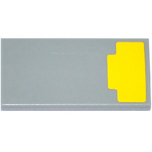 Tile 2 x 4 with Yellow Irregular Octagon Pattern on End (Sticker) - Set 75092