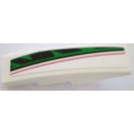 Slope, Curved 4 x 1 with Red, Black and Green Pattern, Model Right (Sticker) - Set 8898
