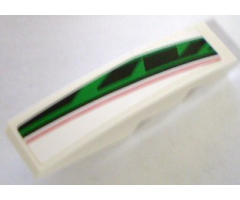 Slope, Curved 4 x 1 with Red, Black and Green Pattern, Model Left (Sticker) - Set 8898