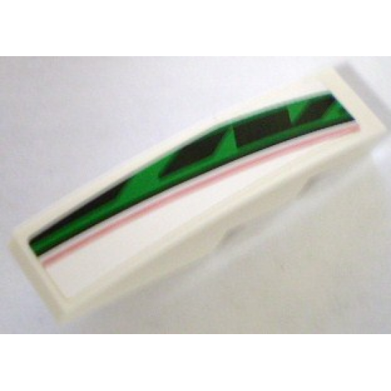Slope, Curved 4 x 1 with Red, Black and Green Pattern, Model Left (Sticker) - Set 8898