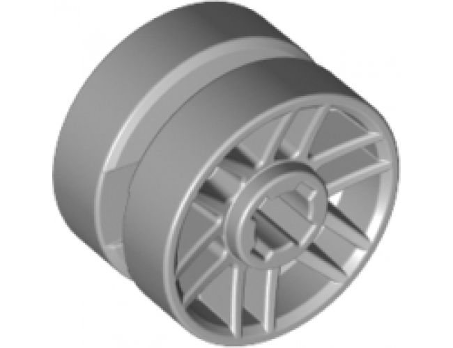 Wheel 14mm D. x 9.9mm with Center Groove, Fake Bolts and 6 Double Spokes