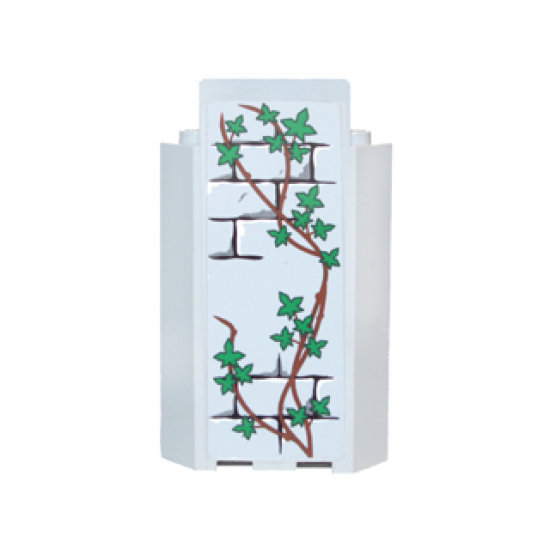 Panel 3 x 3 x 6 Corner Wall without Bottom Indentations with Bricks Pattern and Ivy Trunks with 21 Leaves Pattern (Sticker) - Set 7946