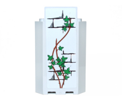 Panel 3 x 3 x 6 Corner Wall without Bottom Indentations with Bricks Pattern and Ivy Trunks with 15 Leaves Pattern (Sticker) - Set 7946