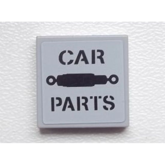 Tile 2 x 2 with 'CAR PARTS' and Shock Absorber Pattern (Sticker) - Set 9486