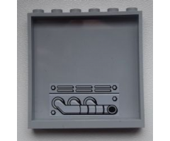 Panel 1 x 6 x 5 with Exhaust Pipe Pattern on Inside (Sticker) - Set 9486