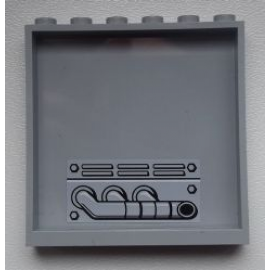 Panel 1 x 6 x 5 with Exhaust Pipe Pattern on Inside (Sticker) - Set 9486