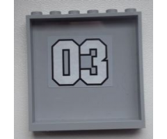 Panel 1 x 6 x 5 with '03' Pattern on Inside (Sticker) - Set 9486