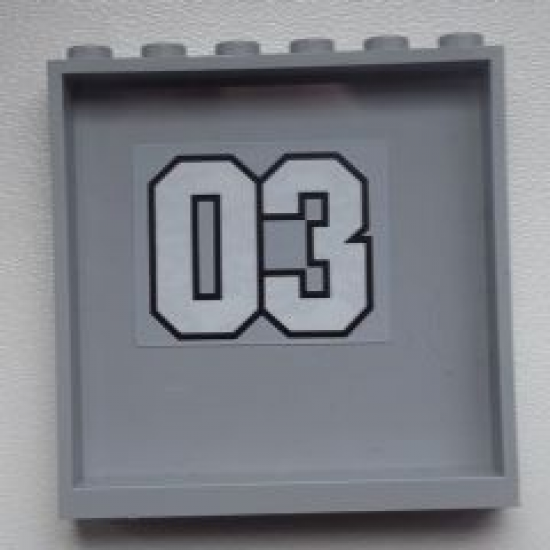 Panel 1 x 6 x 5 with '03' Pattern on Inside (Sticker) - Set 9486