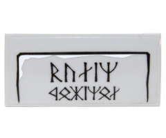 Tile 2 x 4 with Large Dwarvish Runes Logogram (Balin Fundinul) Pattern (Sticker) - Set 9473