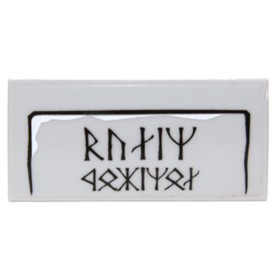 Tile 2 x 4 with Large Dwarvish Runes Logogram (Balin Fundinul) Pattern (Sticker) - Set 9473