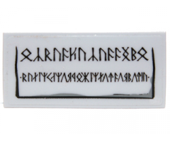 Tile 2 x 4 with Small Dwarvish Runes Logogram (Uzbad Khazad-dûmu) Pattern (Sticker) - Set 9473