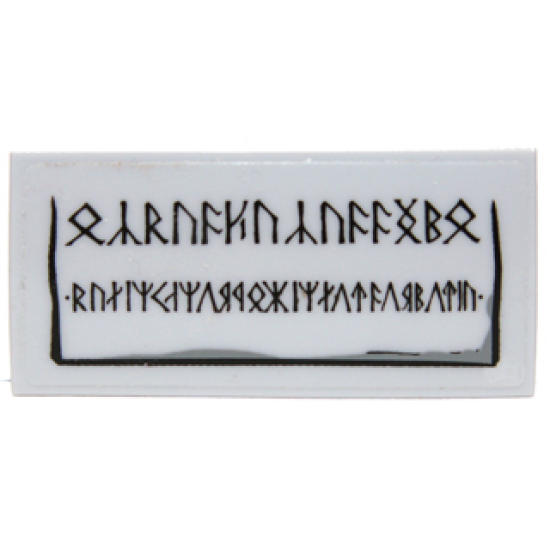 Tile 2 x 4 with Small Dwarvish Runes Logogram (Uzbad Khazad-dûmu) Pattern (Sticker) - Set 9473