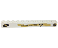 Brick 1 x 12 with 'BULLET RUN', Dollar Sign and 'COW HORN BILLY TEXAS' Pattern Model Left (Stickers) - Set 8147