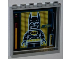 Panel 1 x 6 x 5 with 'READY' and Batman on Screen Pattern on Inside (Sticker) - Set 6860