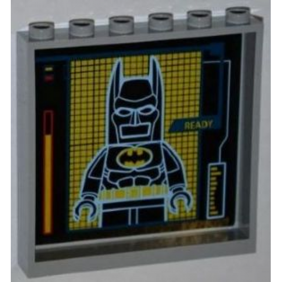 Panel 1 x 6 x 5 with 'READY' and Batman on Screen Pattern on Inside (Sticker) - Set 6860