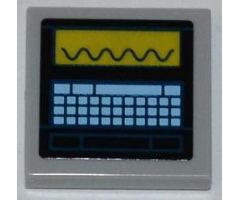 Tile 2 x 2 with Oscilloscope and Keyboard Pattern (Sticker) - Set 6860