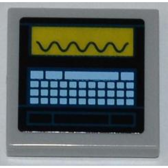 Tile 2 x 2 with Oscilloscope and Keyboard Pattern (Sticker) - Set 6860