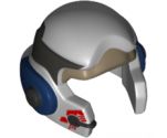 Minifigure, Headgear Helmet SW Rebel with Dark Tan, Light Bluish Gray and Dark Blue A-wing Pilot Pattern