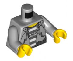 Torso Town Prisoner Number 60675, Hooded Sweatshirt over Prison Stripes Pattern / Light Bluish Gray Arms / Yellow Hands