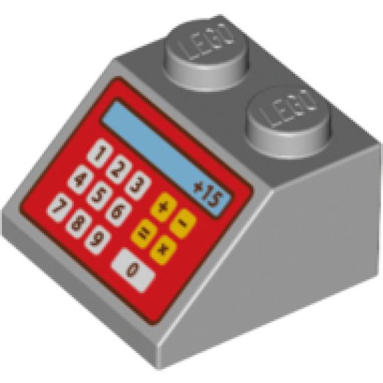 Slope 45 2 x 2 with Red Cash Register and '+15' Pattern