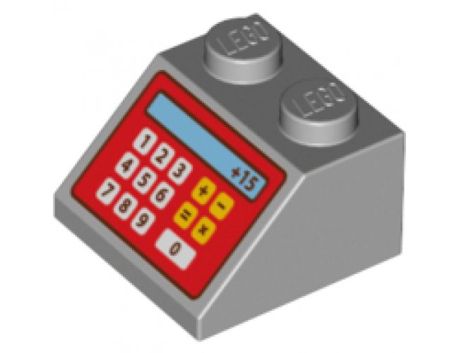 Slope 45 2 x 2 with Red Cash Register and '+15' Pattern